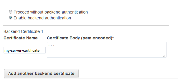 
                                        Enable backend authentication
                                    