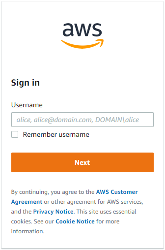 
              AWS IAM Identity Center sign-in page.
            