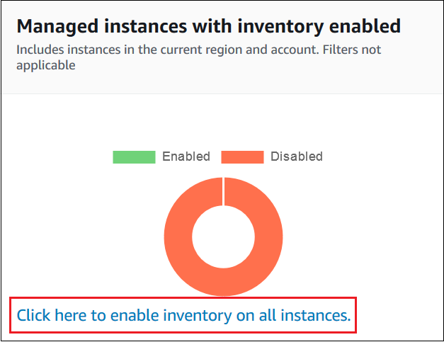 
                                Turning on Systems Manager Inventory on all managed nodes in the
                                    current AWS account and AWS Region.
                            