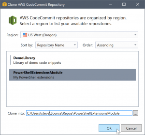 
            Clone AWS CodeCommit repository
         