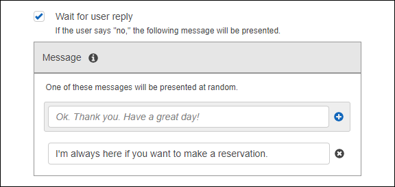 
                        ユーザーが「いいえ」と言ったときのメッセージ設定。
                    