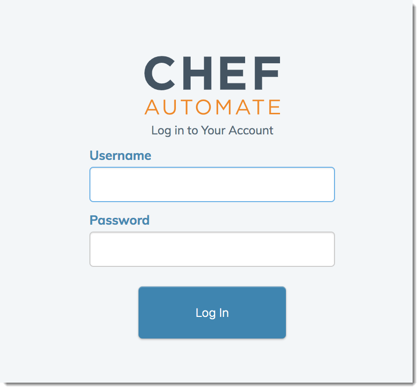 
                  Chef Automate ダッシュボードのサインインページ
               