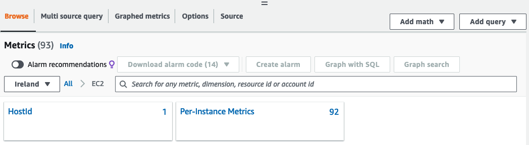 
              View the metric dimensions for Amazon EC2
            