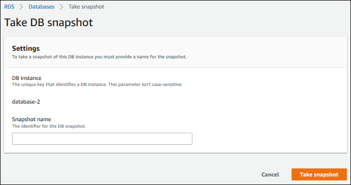 Creating A Db Snapshot Amazon Relational Database Service