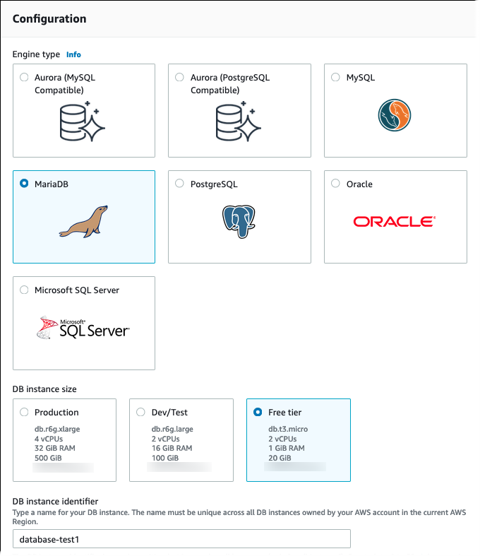 Creating A Mariadb Db Instance And Connecting To A Database On A 2297