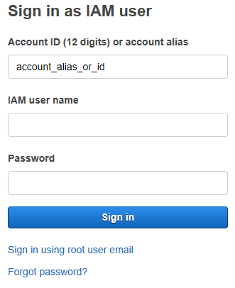 IAM users sign-in link