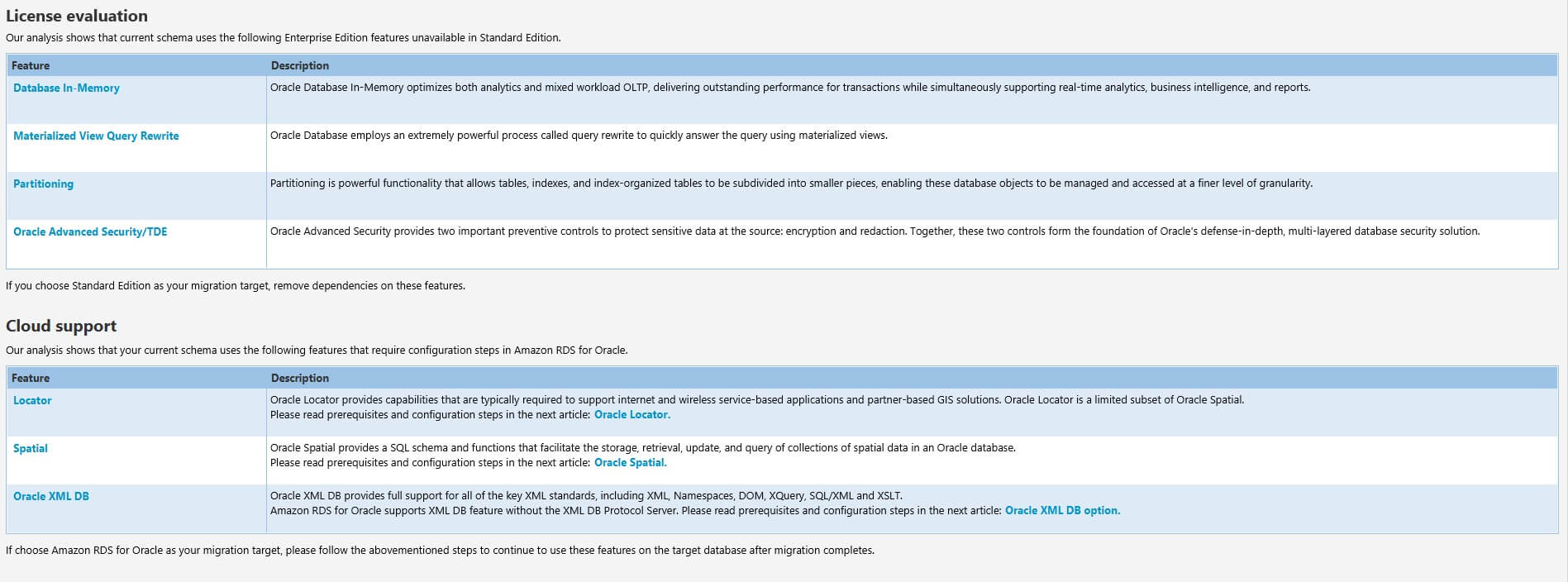 License evaluation and cloud support section