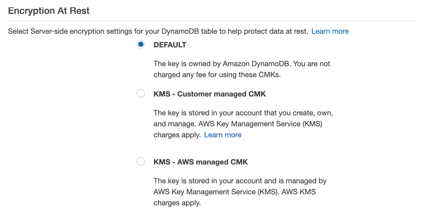 Managing Encrypted Tables in DynamoDB - Amazon DynamoDB