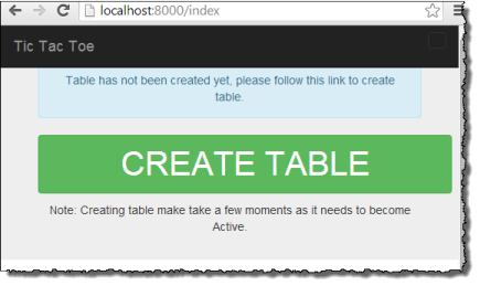
                            Screenshot of the create table button in the
                                application.
                        