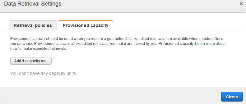 Purchase provisioned capacity image.