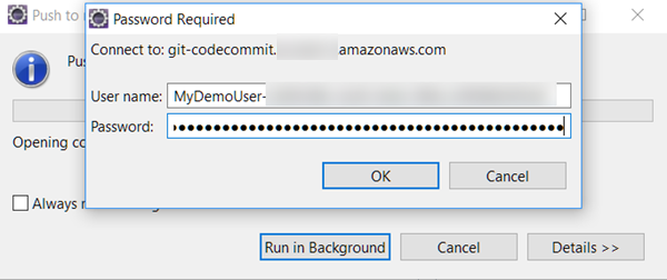 
            Providing Git credentials for a CodeCommit repository in Eclipse
        