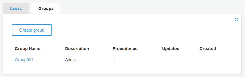 Create a new group in the Groups tab in the Users and groups tab.