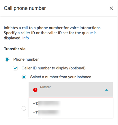 Flow Block Call Phone Number Amazon Connect