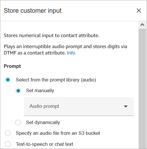 Contact Block Store Customer Input Amazon Connect