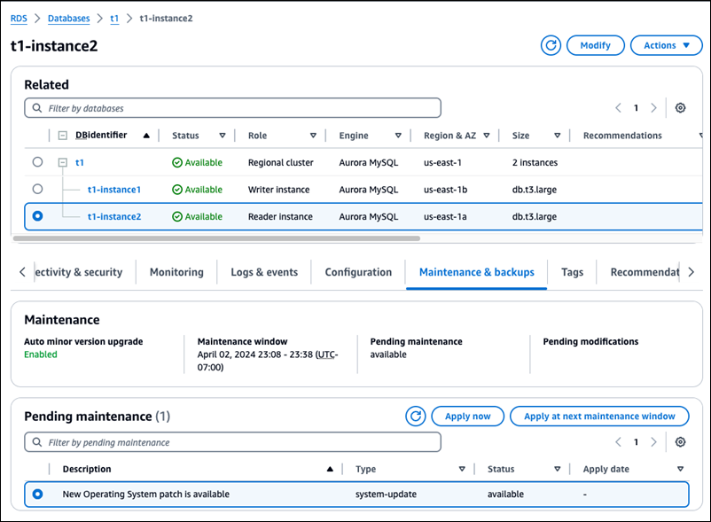 Betriebssystem-Patch für die Reader-Instanz.