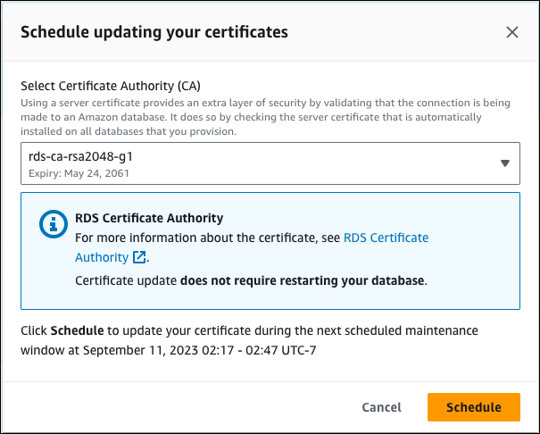 Confirm certificate rotation (Zertifikatrotation bestätigen)