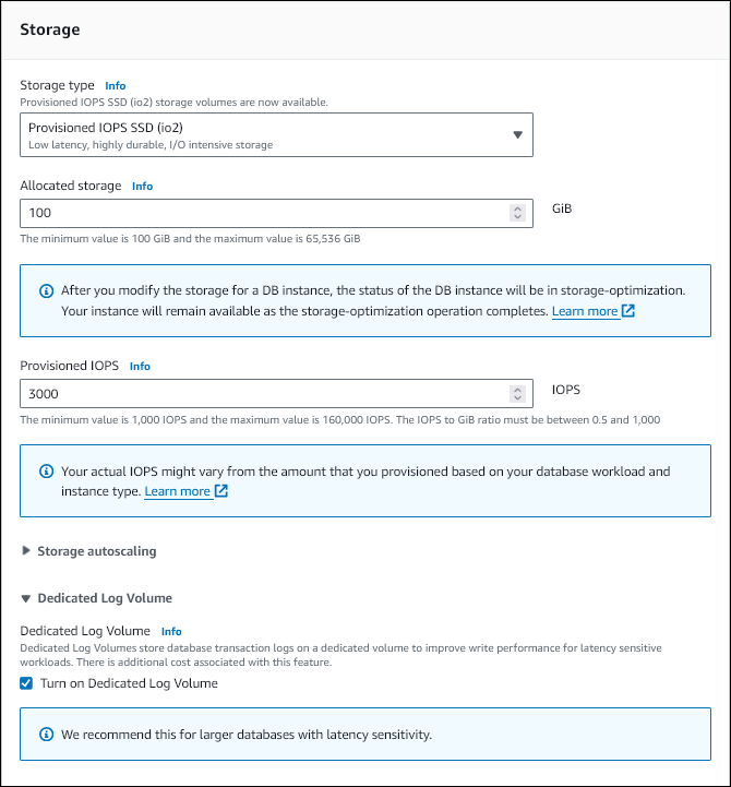 Aktivierung DLV auf einer neuen DB-Instance.