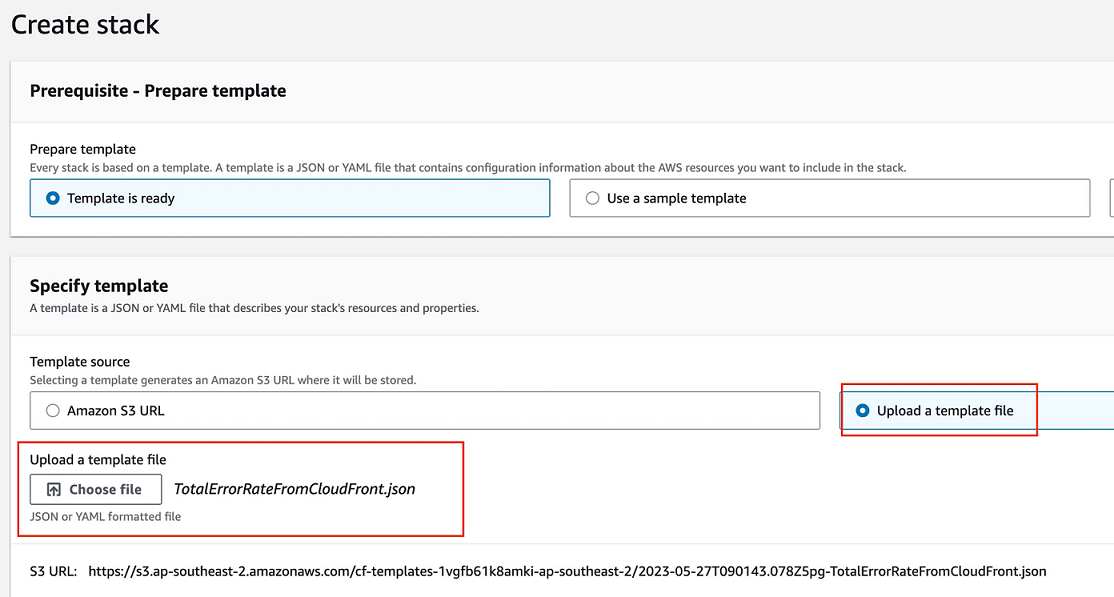 Beispiel für eine Stack-Upload-Vorlagendatei erstellen