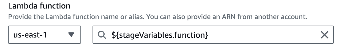 Erstellen einer GET-Methode, die in eine Lambda-Funktion integriert ist (wie festgelegt über die function-Stufenvariable)