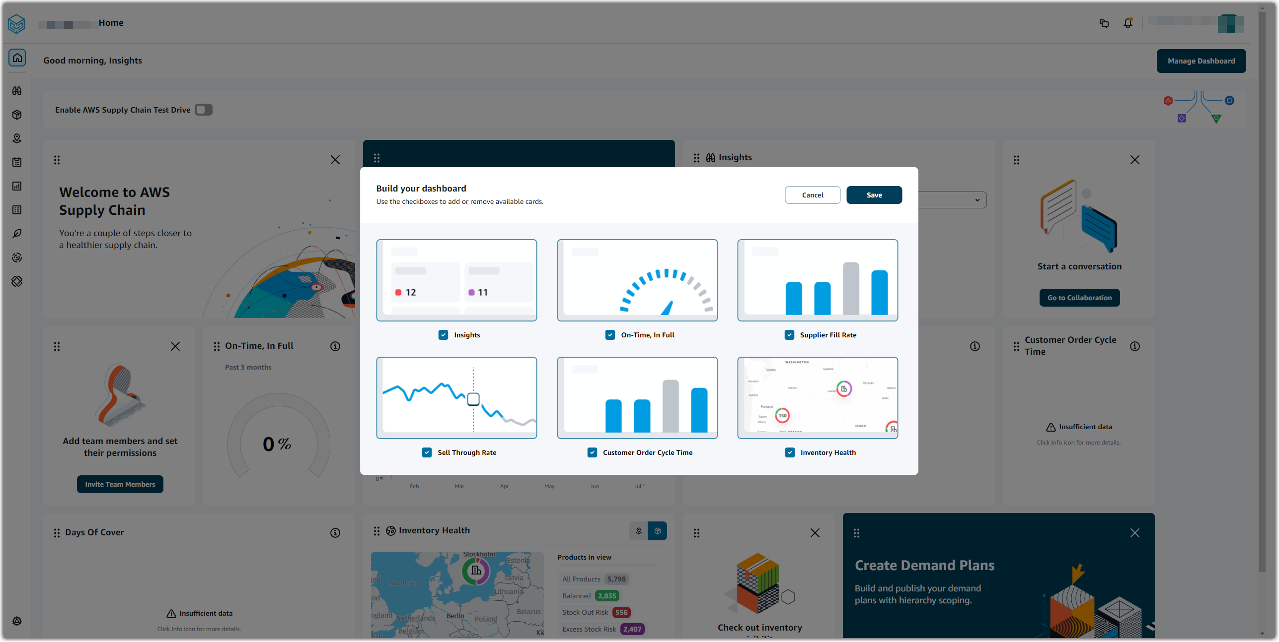 AWS-Lieferketten-Dashboard