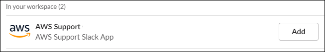 Fügen Sie die AWS -Support App hinzu.
