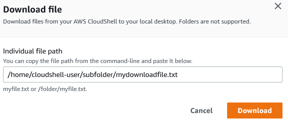 Geben Sie einen Pfad für einen Dateidownload an.