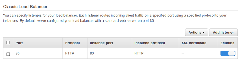 Classic Load Balancer-Konfiguration – Listener bearbeiten