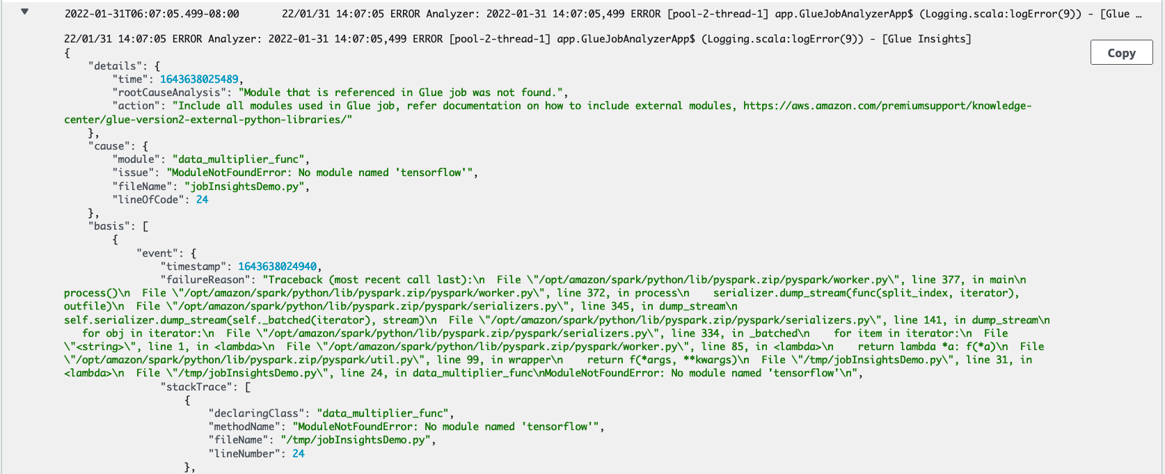 
        Der Protokoll-Stream job-insights-rule-driver.
      