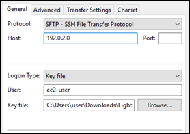 
            SFTP-Konfiguration in  FileZilla.
          