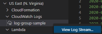 Protokollstreams in einer CloudWatch Protokollgruppe im AWS Explorer anzeigen
