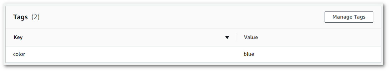 Amazon Transcribe Konsolen-Screenshot: Der Bereich „Tags“ auf der Informationsseite eines Transkriptionsauftrags.