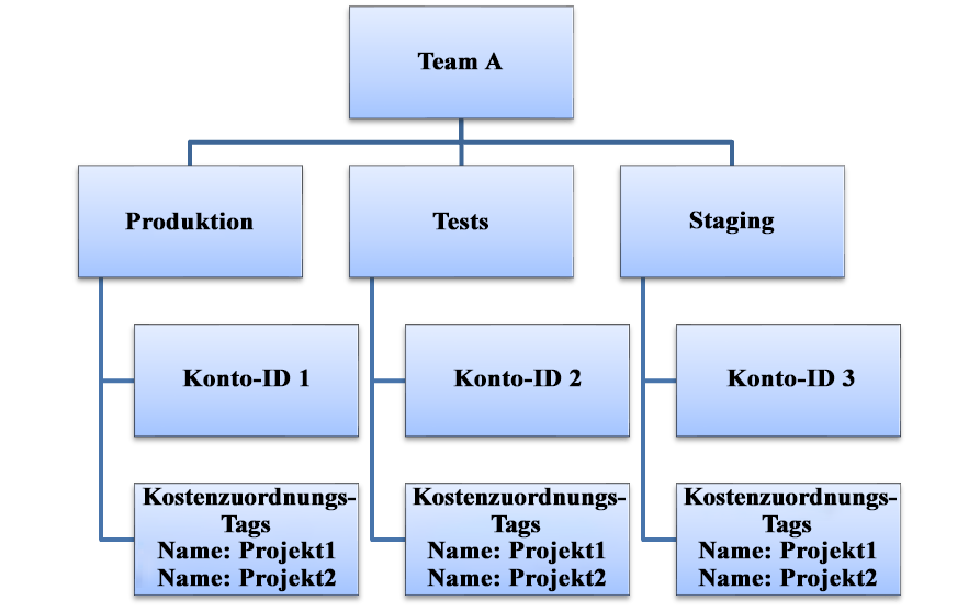 
         Flussdiagramm, das das Verhältnis zwischen Kosten und Nutzung innerhalb einer Organisation detailliert aufschlüsselt. 
      