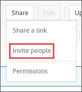 
                            The Share menu and Invite people command.
                        