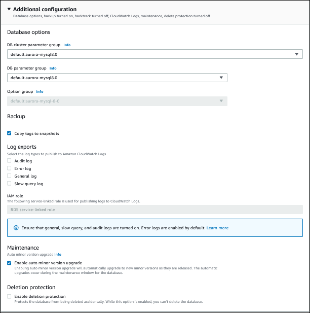 Configuración adicional