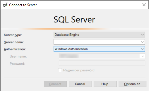 
				Conéctese a SQL Server con la autenticación de Windows
			