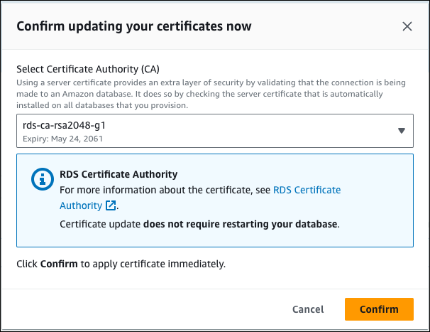 
                                        Confirmar rotación del certificado
                                    