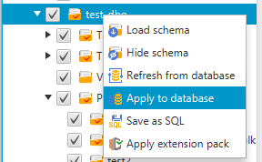 Apply to database (Aplicar a base de datos)