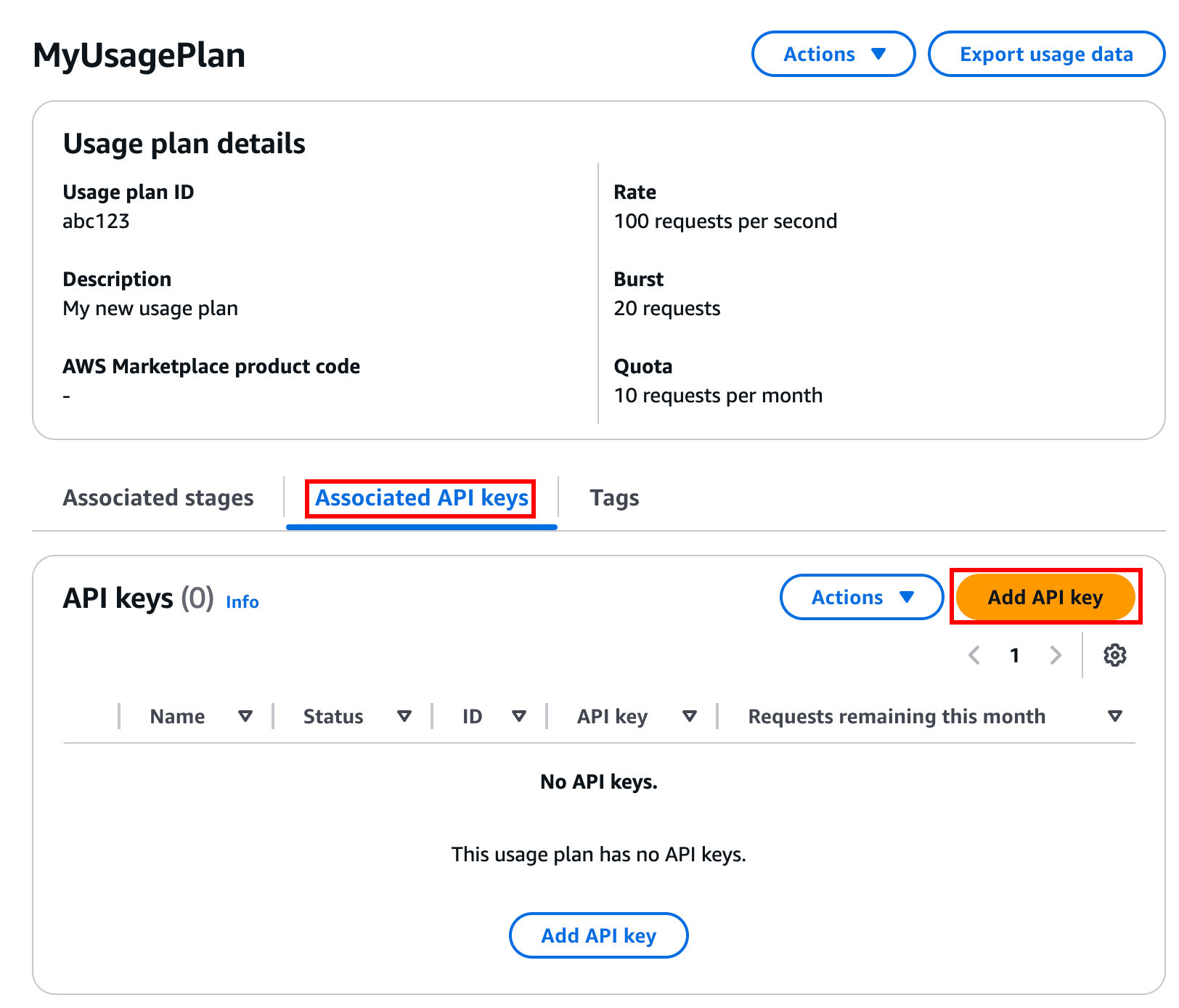 
                        Entidades del plan de uso de la API
                      