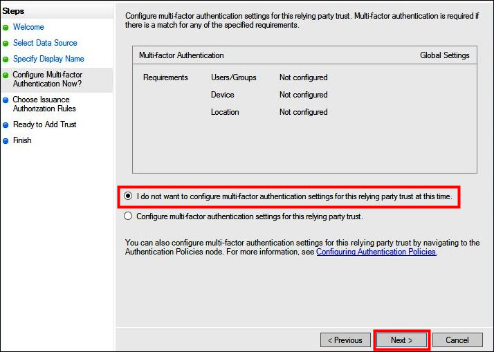 
                            Configurar la autenticación multifactor.
                        