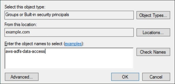 
                            Seleccione Check Names (Comprobar nombres).
                        