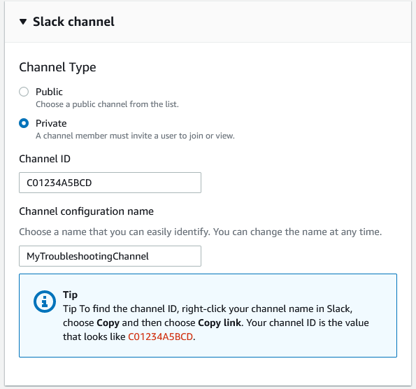 Canales públicos y privados para su configuración de canales de Slack.