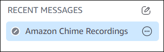 Un mensaje del archivo de grabación en la ventana de chat de Chime.