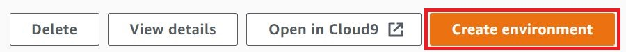 Elección de un entorno mediante el botón Open in Cloud9 (Abrir en Cloud9)