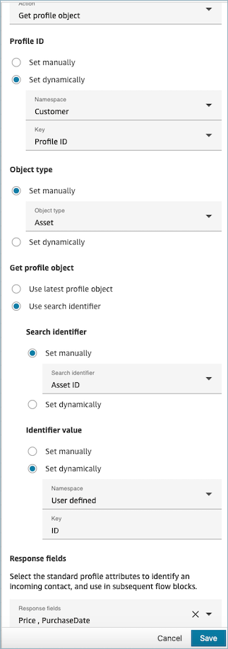 
                    La página de propiedades del  GetProfileObject bloque de perfiles de clientes.
                