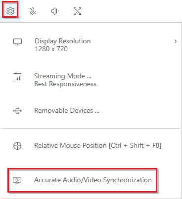 Botón Configuración de audio/vídeo que se encuentra en la parte inferior del menú Configuración.
