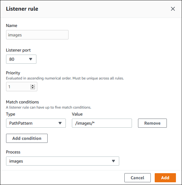 
          Configuración del balanceador de carga de aplicaciones: lista de reglas
        