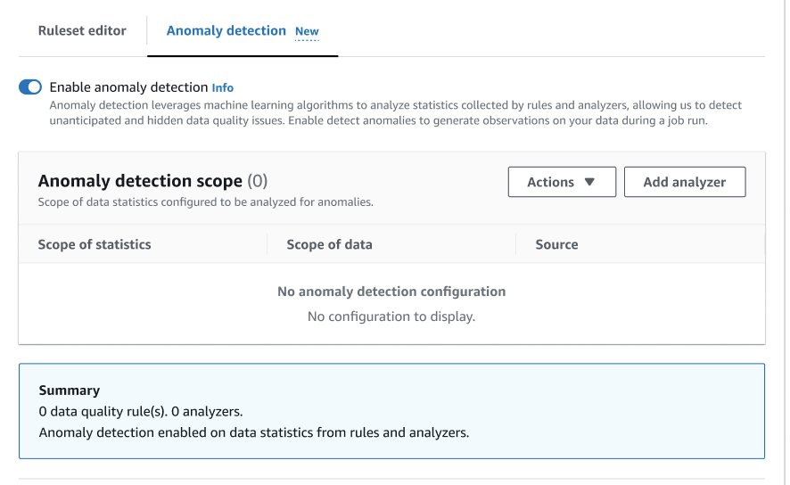 La captura de pantalla muestra la opción “Activar la detección de anomalías” activada.