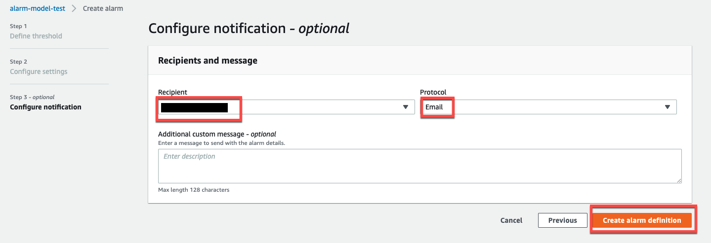 Cree una alarma en el portal de SiteWise Monitor.