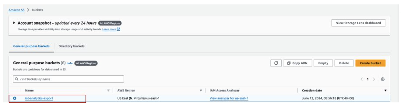 Crear o identificar un bucket de Amazon S3