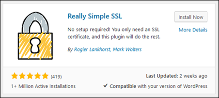 El complemento SSL Really Simple para WordPress.